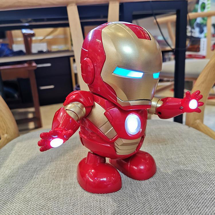 Siêu nhân Iron Man đồ chơi có nhạc có đèn LED , mở mặt nạ, nhún nhẩy sôi động