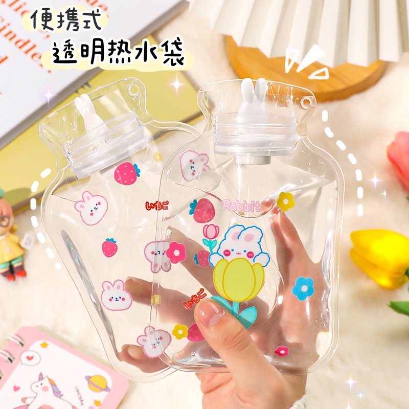 Túi Chườm Trong Suốt/Nỉ Nhung Nóng Lạnh m Họa Tiết Cute Giảm Đau Bụng Kinh Sưởi Làm Ấm Chân Tay Mini