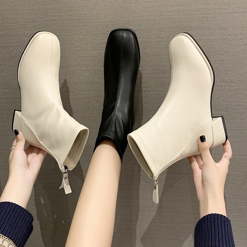 990 Bốt cổ ngắn khoá sau da mềm BIG SIZE 40-43
