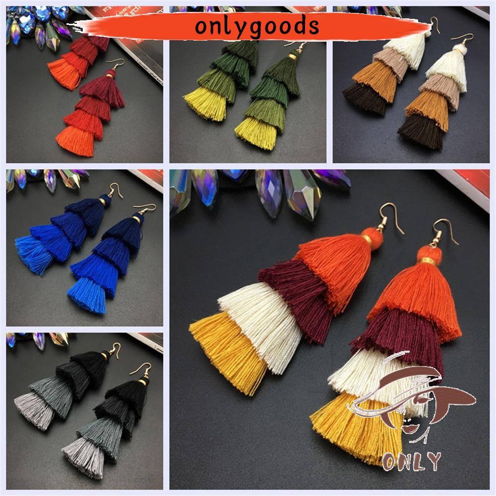 Đôi Khuyên Tai Tua Rua Phong Cách Boho Cá Tính Cho Phái Nữ