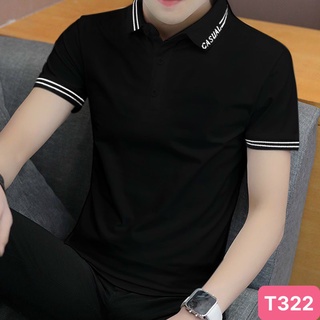 Áo thun nam polo cổ trụ màu đen chất vải cotton dày dặn co giãn tay ngắn, phông nam đẹp Hado1220 nhiều mẫu