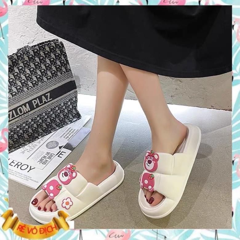 Dép bánh mì độn đế phao gấu dâu dis.neyy siêu xinh cực xinh