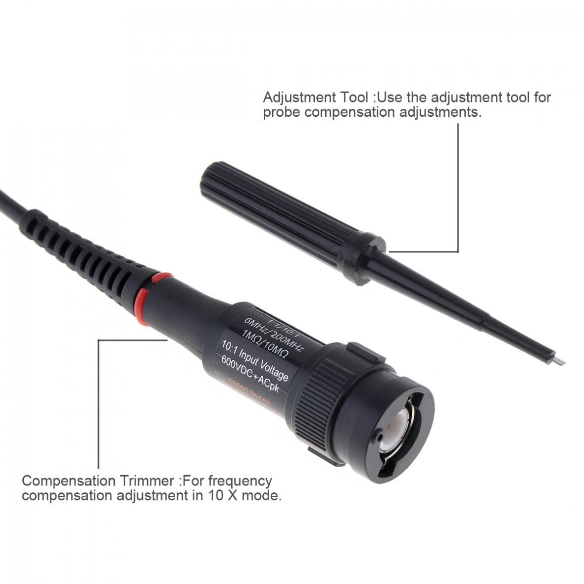 High Voltage Oscilloscope Probe 200V - 600V / 1X & 10X / 200MHz Alligator Clip Test Probe for Electronic Measuring Instruments