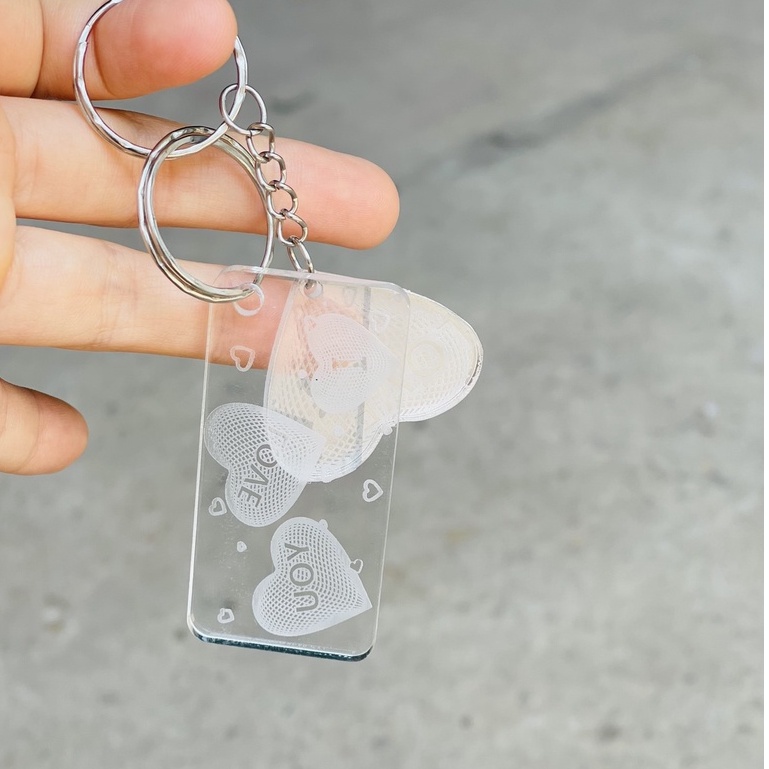 Móc Khóa I LOVE YOU Dễ Thương HÌnh Tim, Chữ Nhật