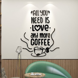 Tranh dán tường mica 3d- love cafe