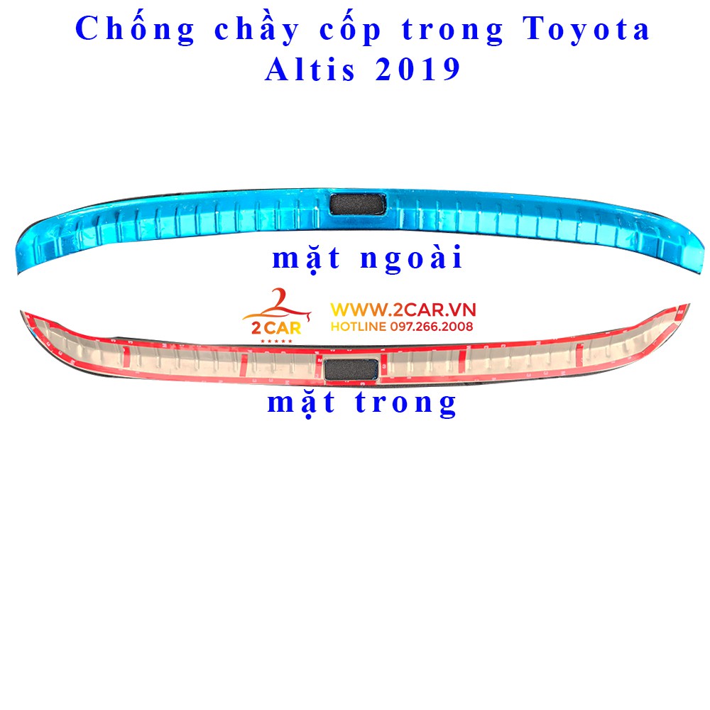Ốp chống trầy cốp trong + ngoài xe Toyota Altis 2014 - 2021 - Hàng Inox cao cấp