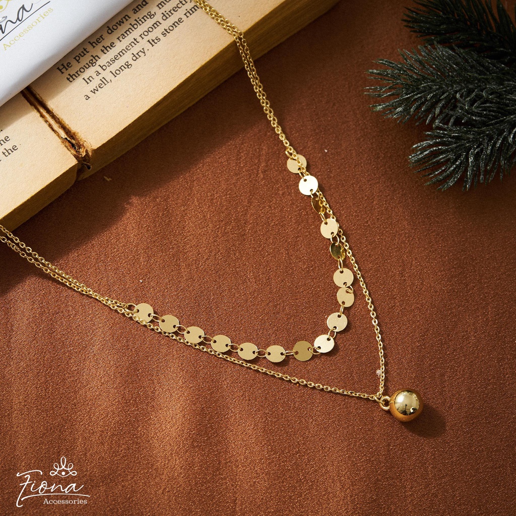 Vòng cổ layer dây chuyền hạt bi vàng FIONA ACCESSORIES