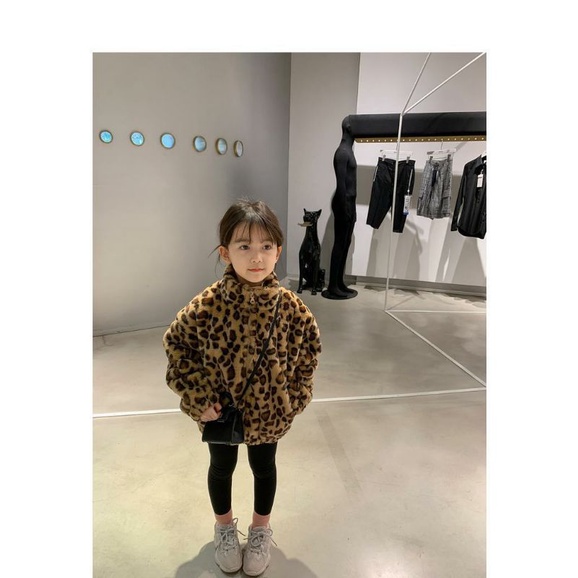 Áo khoác lông da báo cao cấp trẻ em  A006
