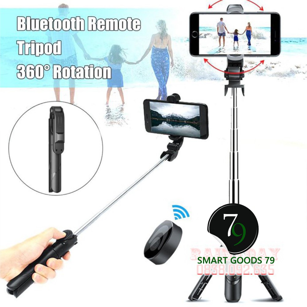 Gậy tự sướng chụp ảnh selfie bluetooth đa năng kiêm tripod mini có 3 chân đế kèm remote