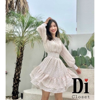 Đầm hoa tay dài hở lưng 💙