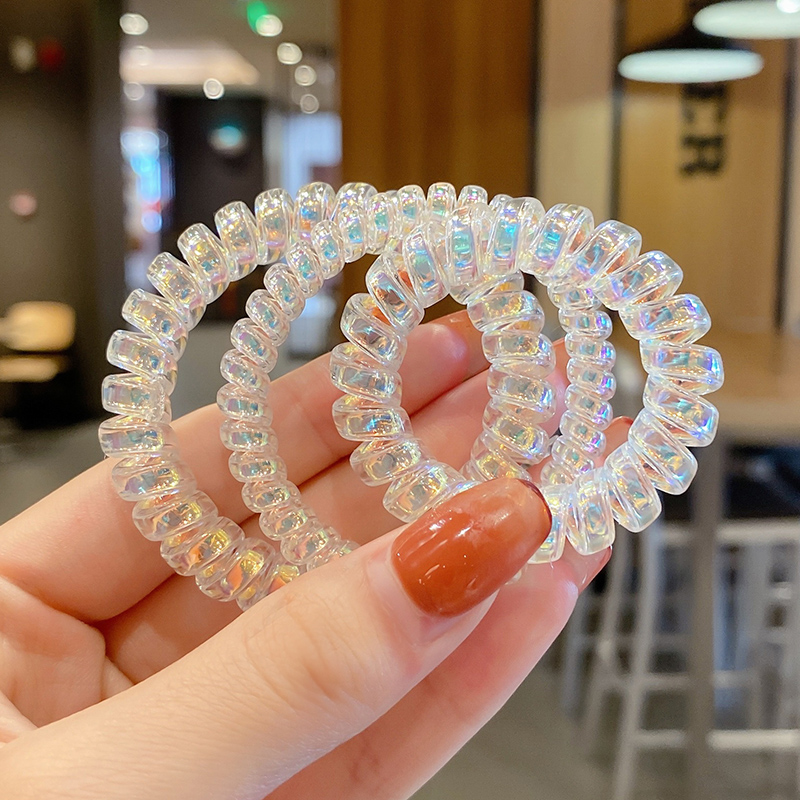 Dây Buộc Tóc Lò Xo Làm Từ Nhựa Phong Cách Hàn Quốc 2021