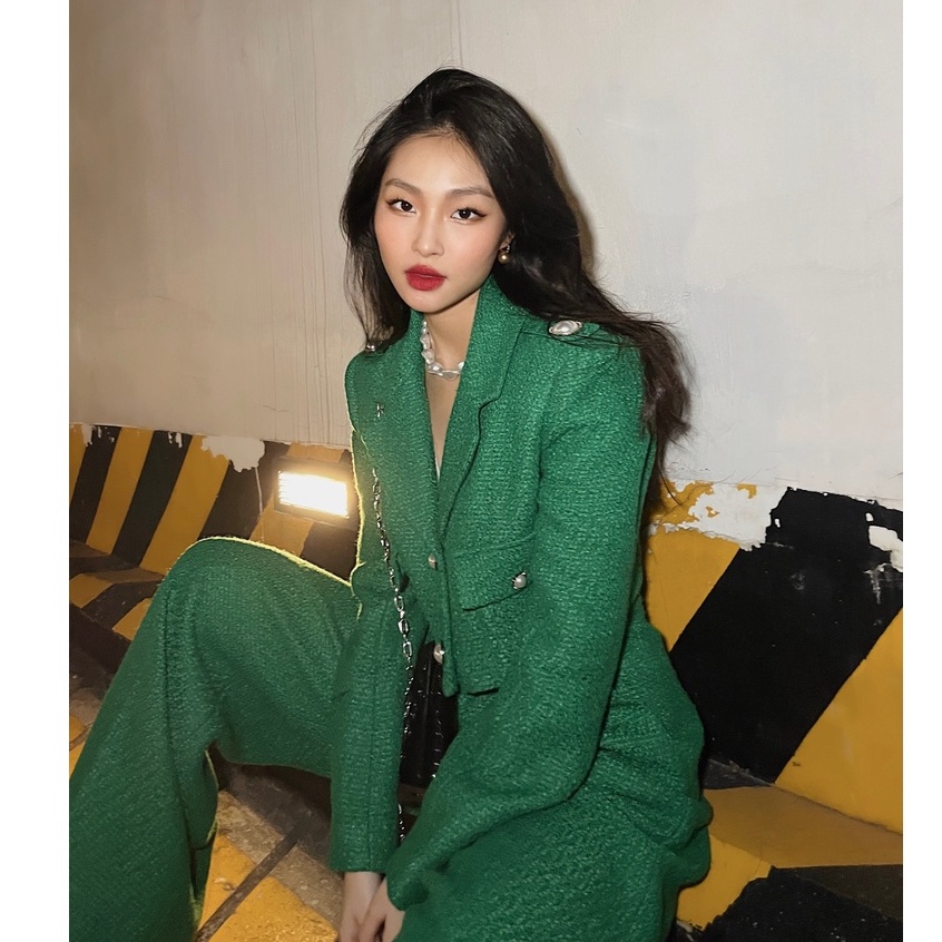 Set áo khoác tweed jacket và quần suông HUONG BOUTIQUE HBVEST168 | BigBuy360 - bigbuy360.vn