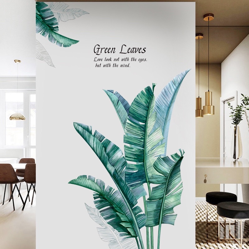 Decal dán tường cây cây chuối green trang trí phòng khách