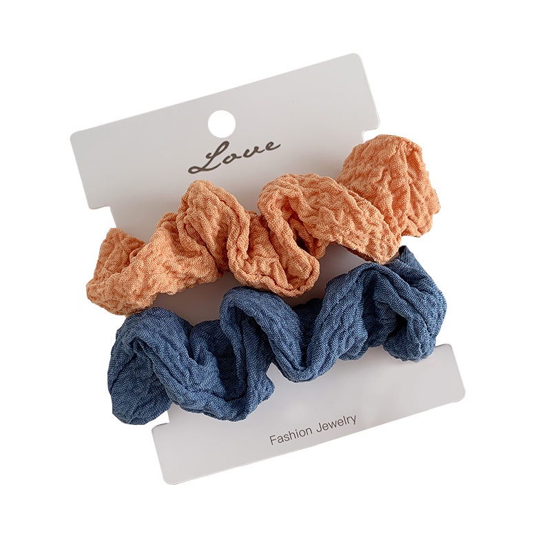 Bộ 2 Dây Buộc Tóc Cao Su Xếp Ly Phong Cách Ins Ngọt Ngào Cho Nữ