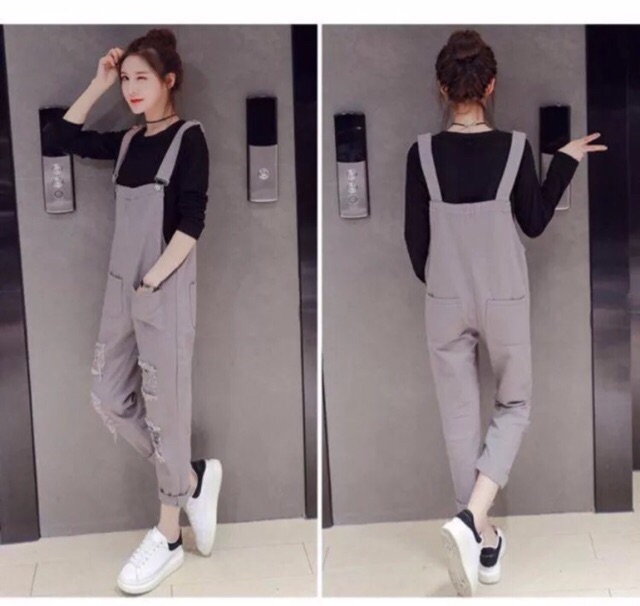 [Mã FADIRECT20 giảm 20K đơn 150K] Quần yếm nữ rách chất thô đẹp phong cách | BigBuy360 - bigbuy360.vn