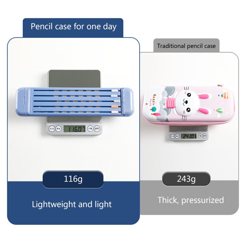 Bộ Dụng Cụ Văn Phòng Phẩm 5 x HB Bút Chì 2B Trong Suốt Có Khóa Cài Dành Cho Học Sinh