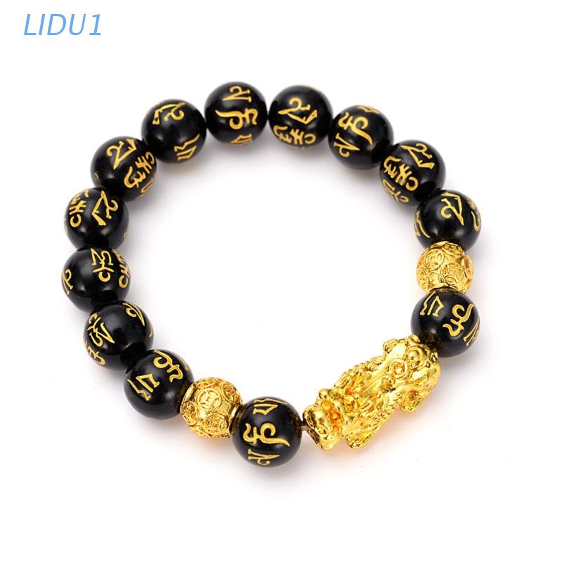 LIDU1 Vòng tay chuỗi hạt mang lại may mắn sự giàu có theo phong thủy thời trang cho nam nữ