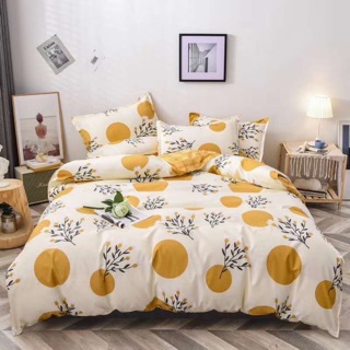 Combo 2 set chăn ga cotton poly trần chăn bông phao liền