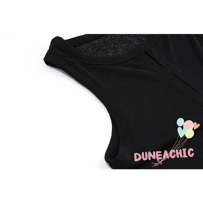 DUNEA Áo Tank Top Thiết Kế Xuyên Thấu Quyến Rũ Thời Trang Dành Cho Nữ