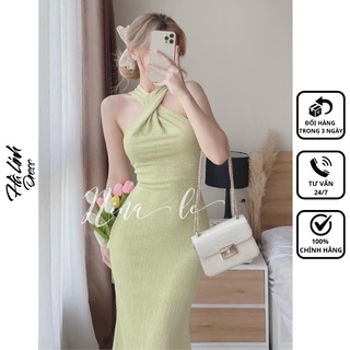 Đầm Yếm Body Dáng Dài Màu Xanh Cốm Siêu Tôn Dáng - Chất Vải Gân Cao Cấp Chuẩn Form