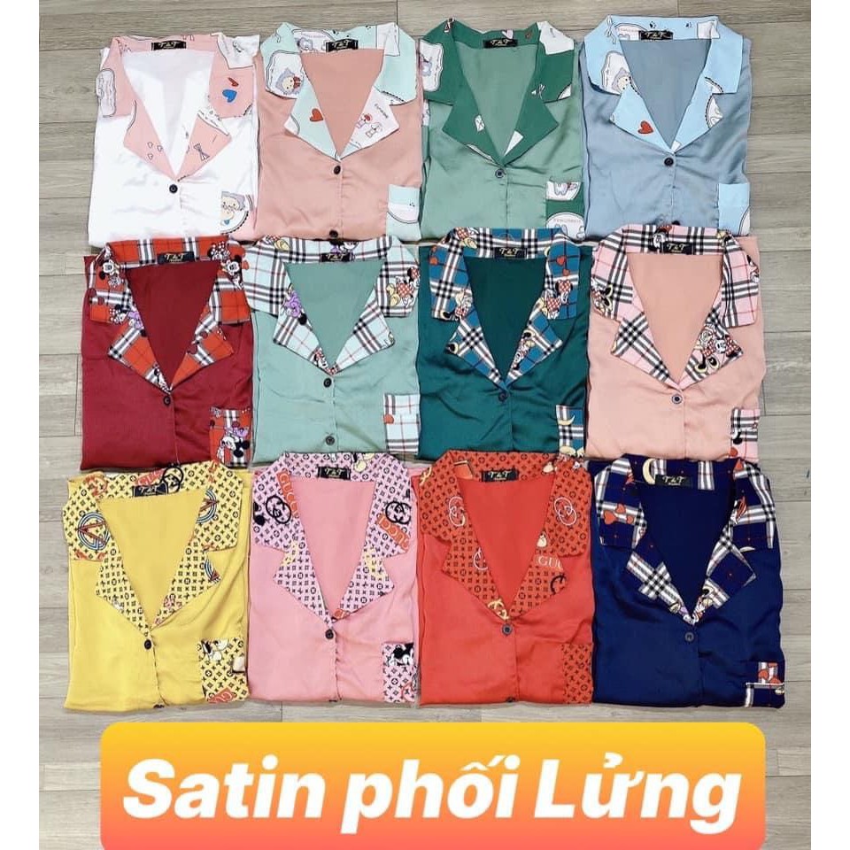 Pizama lụa satin phối lững | BigBuy360 - bigbuy360.vn