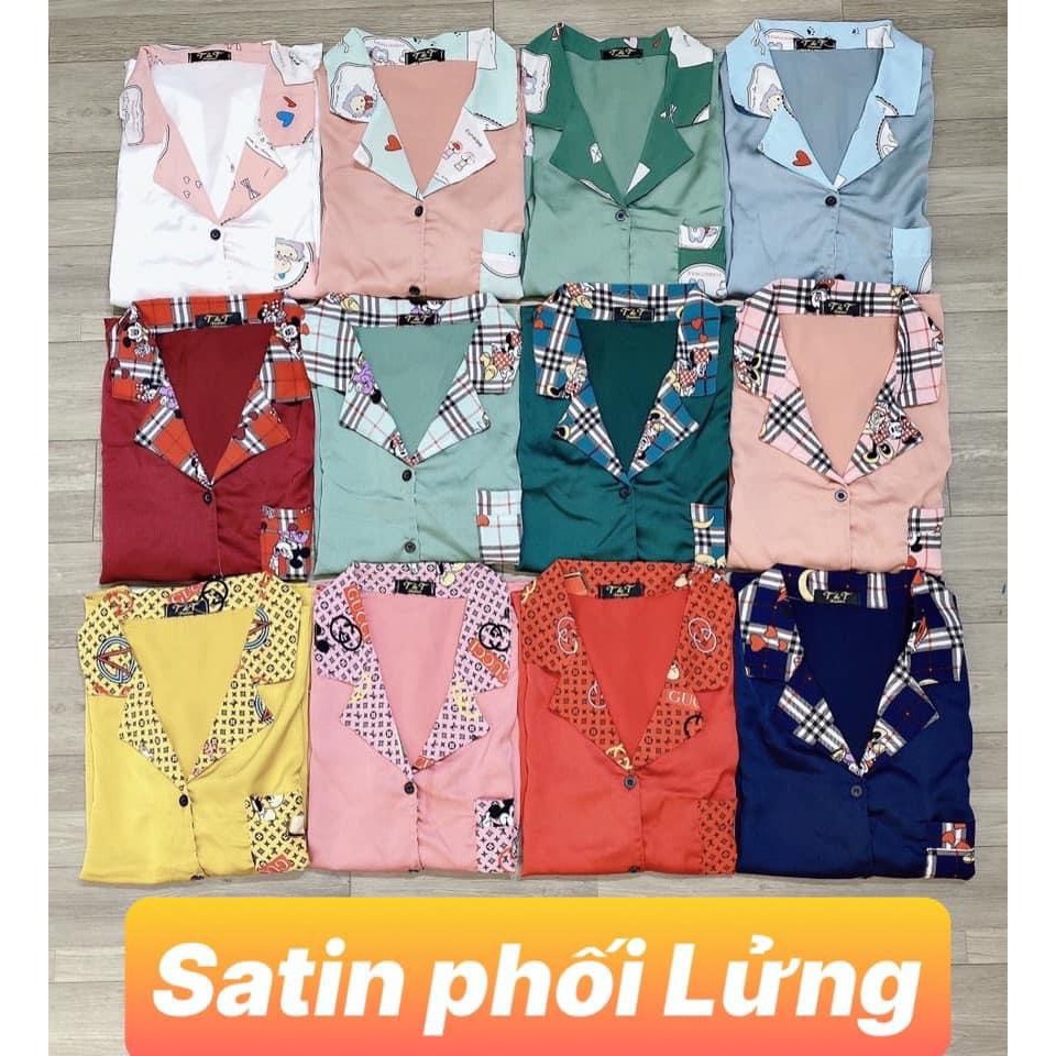 Pizama lụa satin phối lững