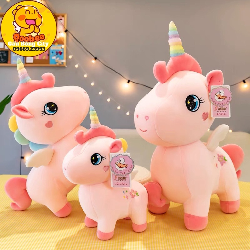 Gấu Bông Kì Lân Hoa Đứng - Ngựa Unicorn Bông Cao Cấp