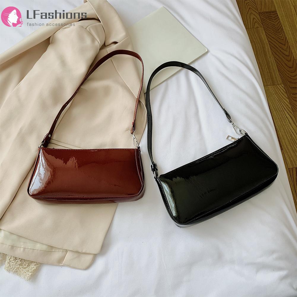 Retro PU Leather Handbag Women Solid Color Ladies Travel Shoulder Tote Bag