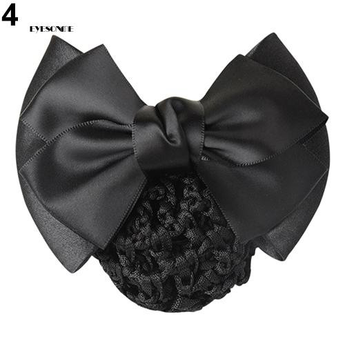 Lưới búi tóc trẻ trung hoạ tiết nơ bản to sang trọng màu sắc thanh lịch 11.5cm