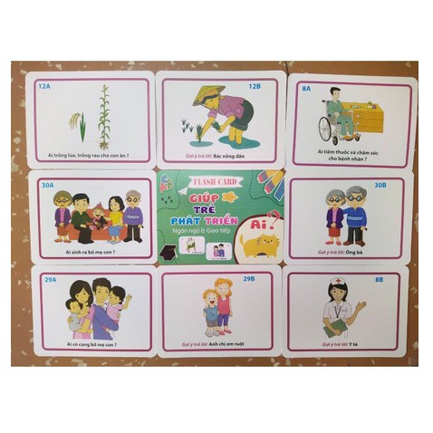 Bộ thẻ học cỡ to 5 chủ đề 300 câu hỏi và trả lời giúp trẻ phát triển tư duy, ngôn ngữ và giao tiếp Hibaby Plus
