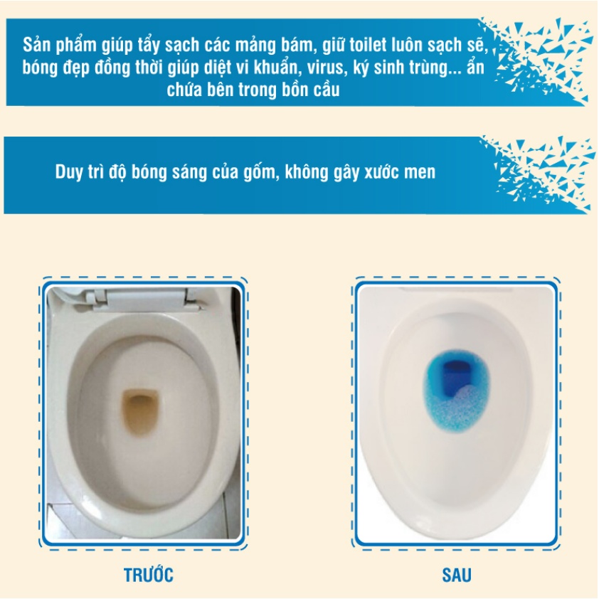 Gói 10 Viên Tẩy Bồn Cầu, Vệ Sinh Bồn Cầu, Làm Sạch Toilet - Viên Thả Xanh Bồn Cầu