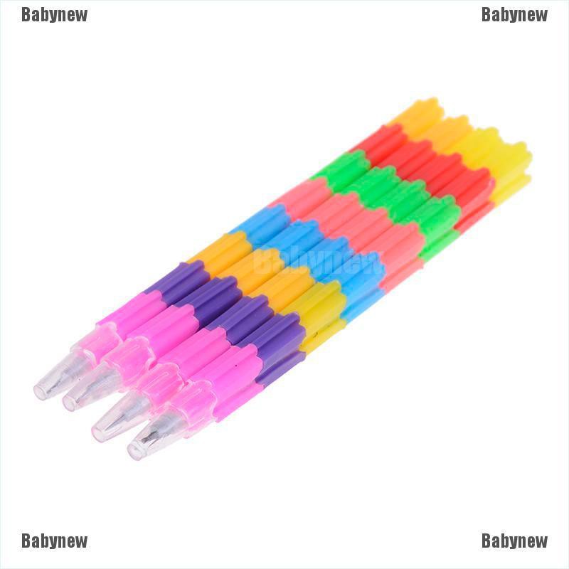 Túi 4 cây bút chì 8 khúc màu sắc cầu vồng đa chức năng