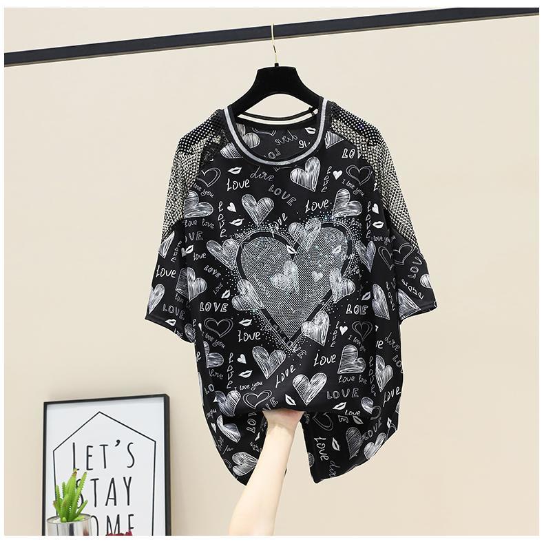Áo Thun Ngắn Tay Form Rộng In Họa Tiết Thời Trang Mùa Hè Dành Cho Nữ