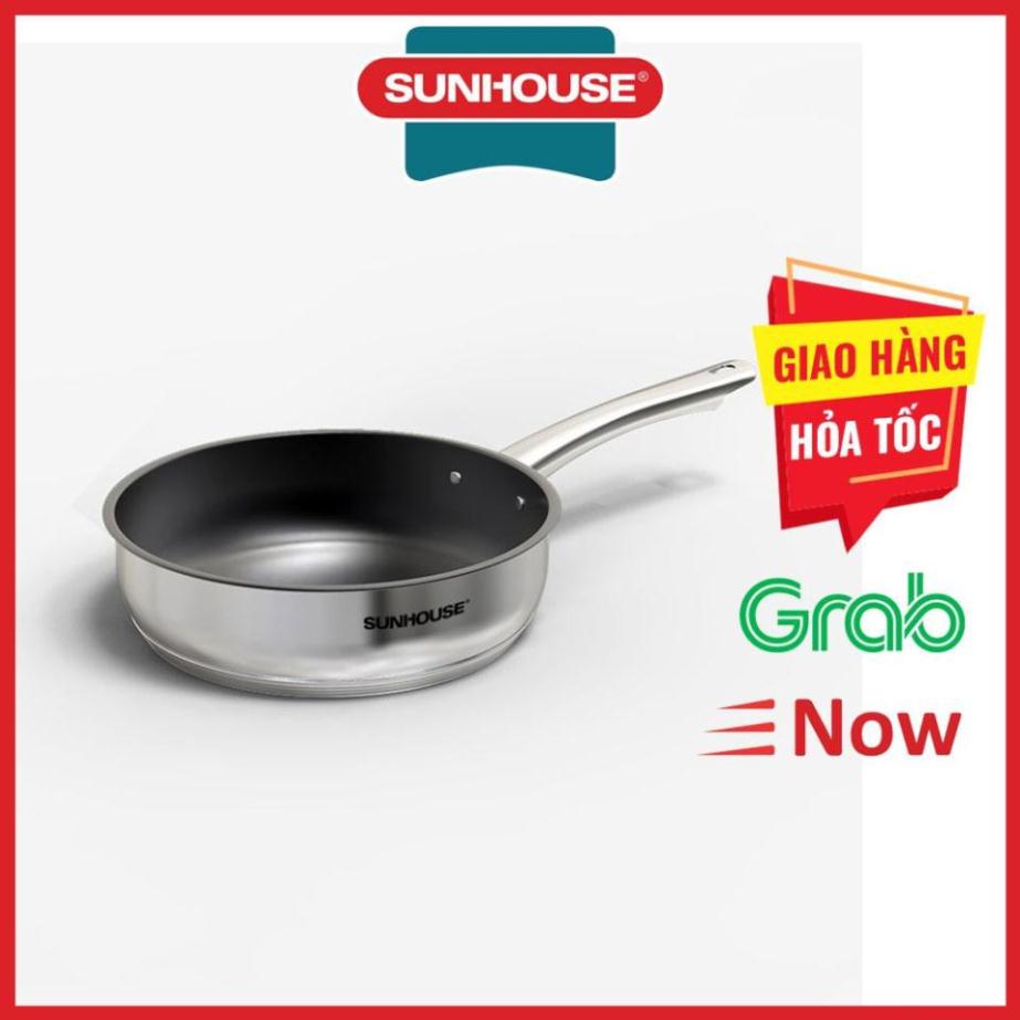 Chảo Inox 5 đáy chống dính Sunhouse 20cm / 24cm / 26cm IN20M2 - IN24M2- IN26M2 - sử dụng bếp từ