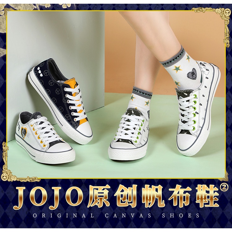 Hàng Có Sẵn Giao Hàng Nhanh Giày Canvas Cổ Thấp In Hình JOJO 'S Bizarre Adventure HD Phong Cách Preppy