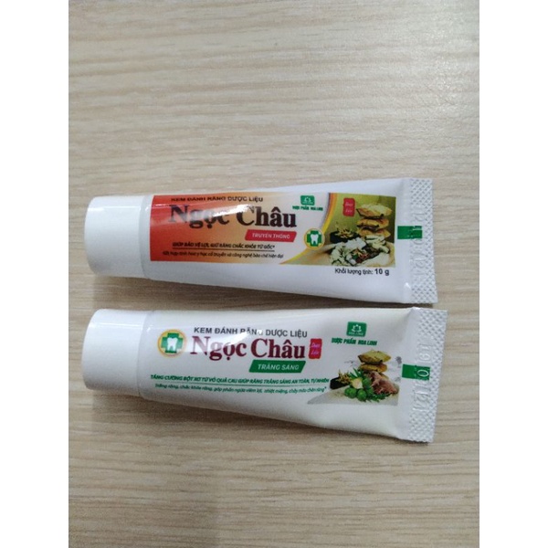 Kem đánh răng dược liệu Ngọc Châu Trắng sáng (tuýp dùng thử) 10g