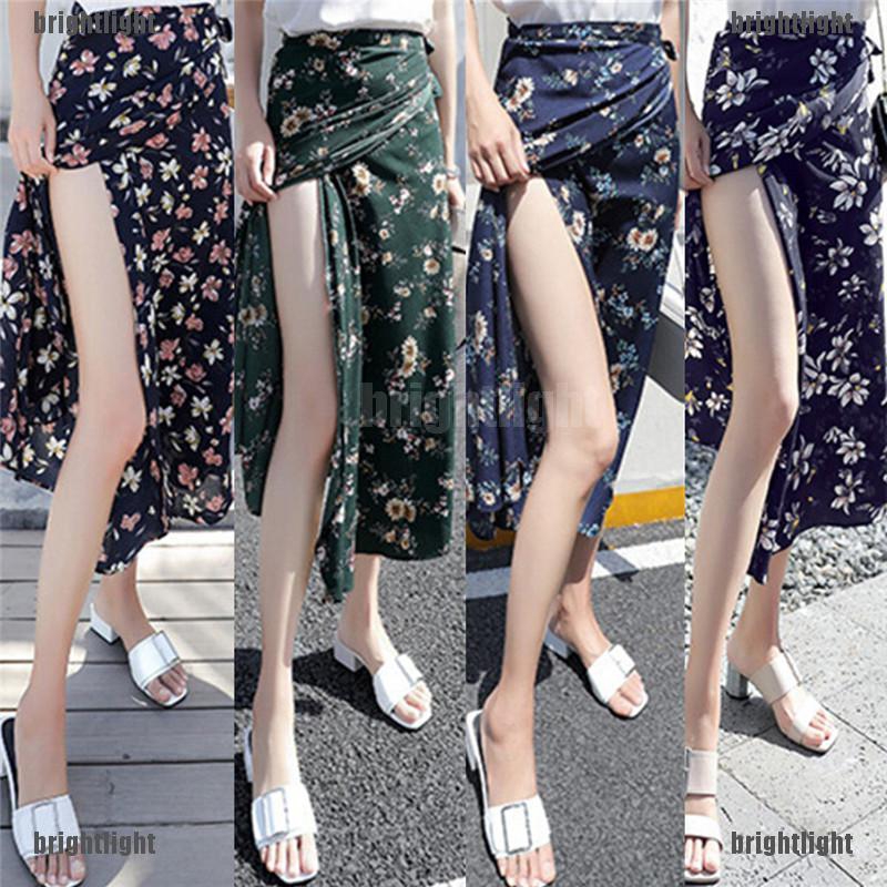 Chân váy dài lưng cao họa tiết hoa phong cách boho thời trang cho nữ
