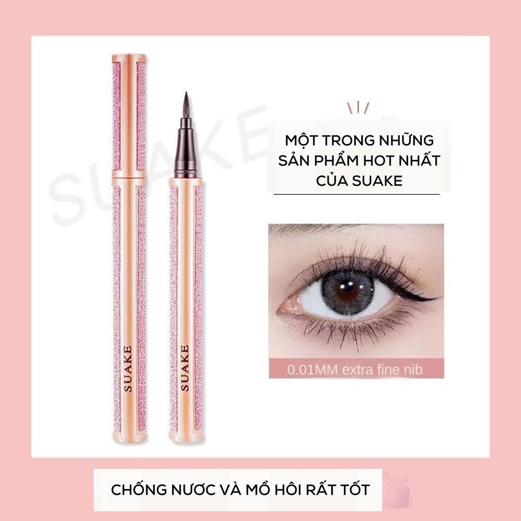 Kẻ Mắt Dạng Lỏng Màu Đen Nhanh Khô Chống Thấm Nước Và Mồ Hôi Không Bị Nhòe Suake S1BKM 100