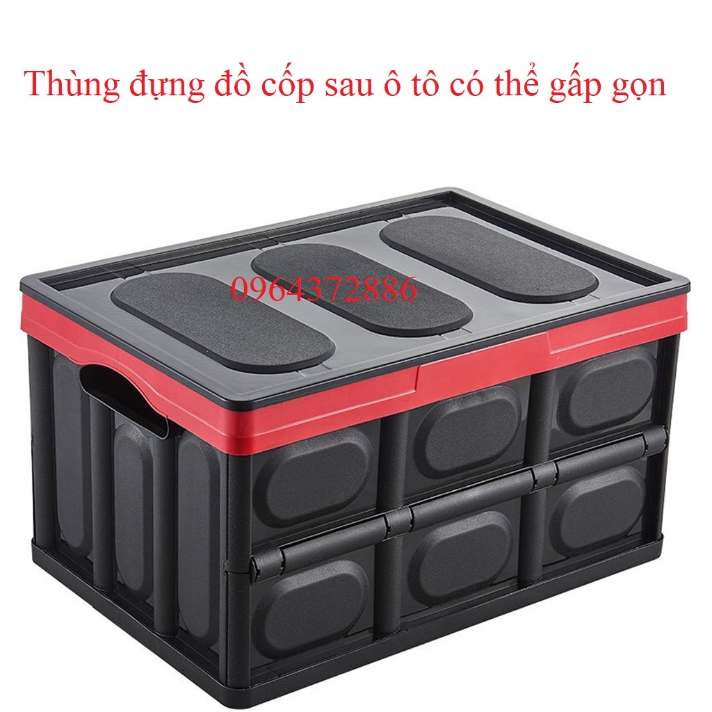 Thùng đựng đồ cốp sau ô tô có thể gấp gọn 30L và 56L tặng kèm túi lót