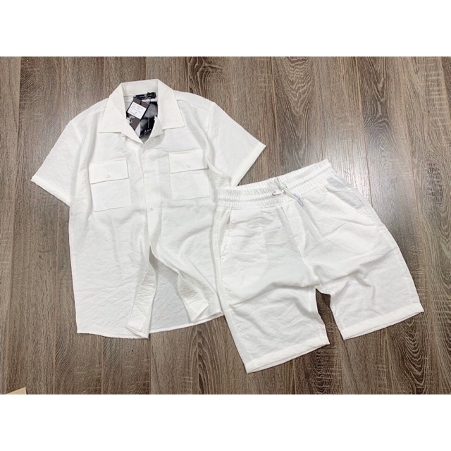 [Giảm Giá] Bộ Đũi Cổ Đức Nam Mùa Hè Cực Mát