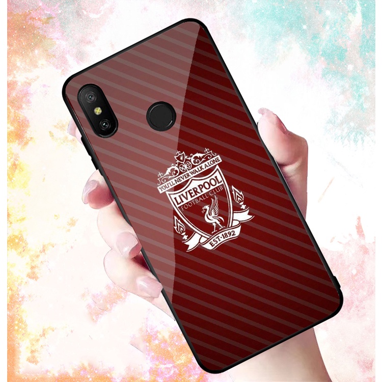 Ốp Lưng XIAOMI NOTE 6 PRO , REDMI 6 PRO, A2 Lite, MI 8, MI 8 SE mặt kính cường lực cao cấp In hình Câu Lạc Bộ Bóng Đá
