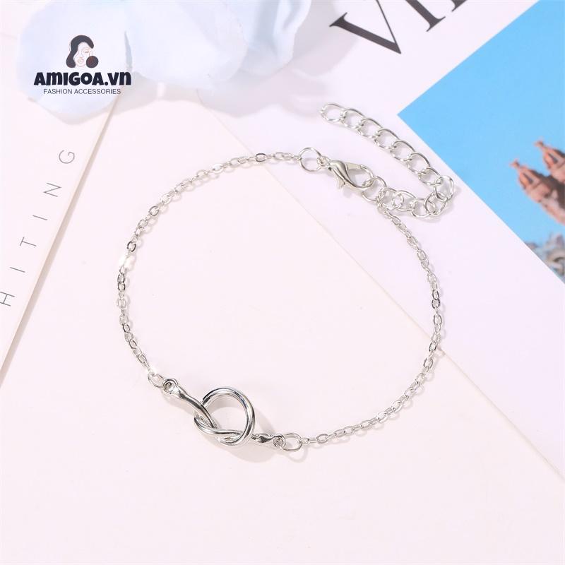 Lắc Chân Bằng Kim Loại Thắt Nút Đơn Giản Thời Trang Cho Nữ