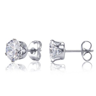 Bông tai inox đá cubic 4ly - giá 1 đôi bt01