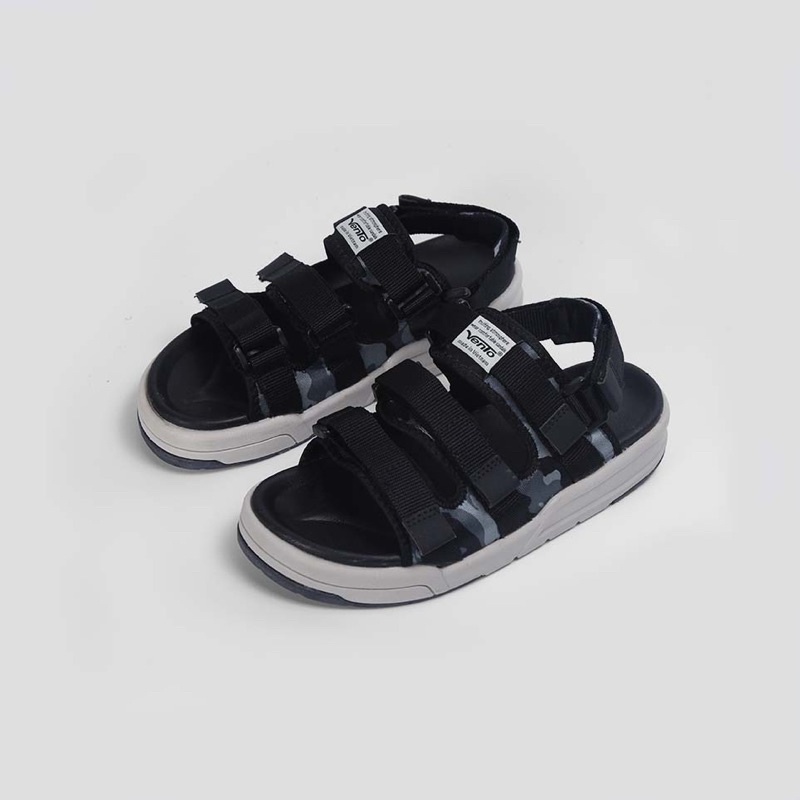 Giày sandal Vento Unisex nam nữ 3 quai, giày quai hậu VENTO - SD 1001 màu đen camo