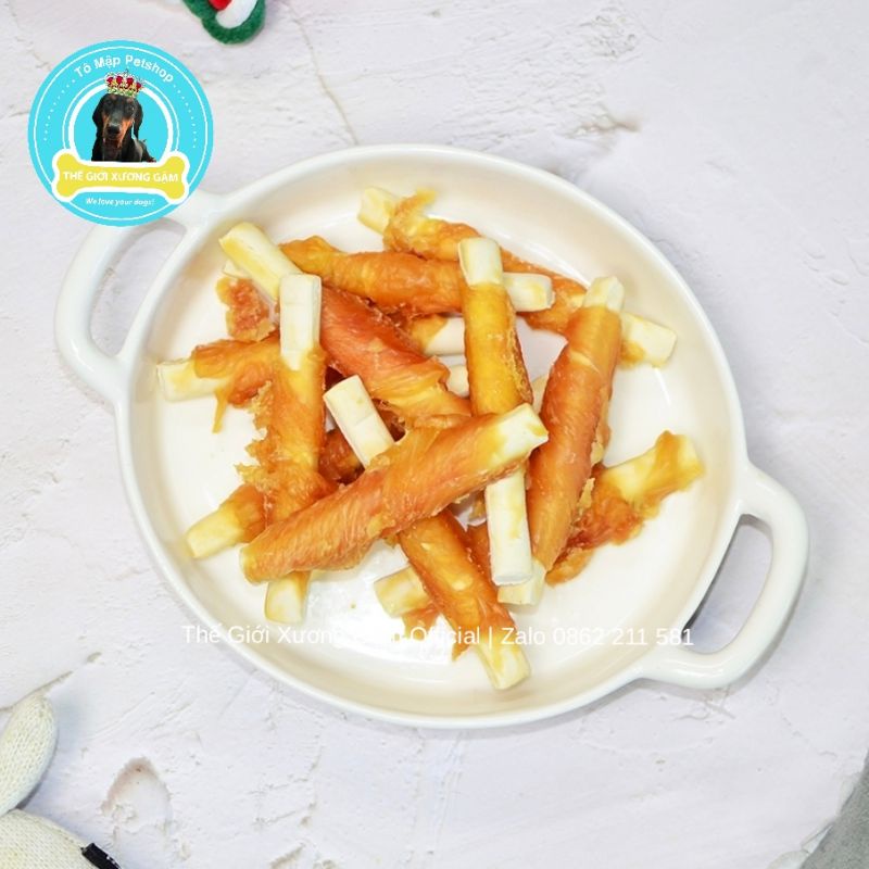 SNACK KHÔ GÀ CUỘN BÁNH QUY LITTLE DARLING CHO CHÓ