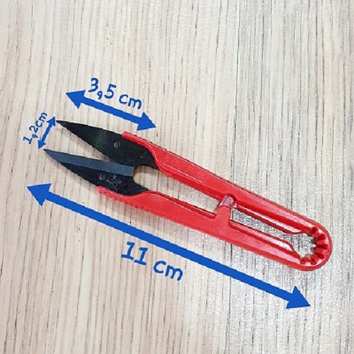 [HCM]Kéo Bấm Chỉ Cán Nhựa Màu Đỏ Lưỡi Thép Siêu Bén Bấm Nhẹ Chiều Dài 11Cm