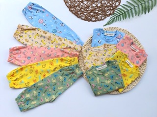 Bộ cotton Minky cạp cao cho bé ( kèm túi zip xịn )