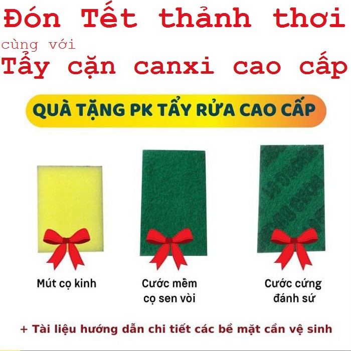 Tẩy đa năng cao cấp - Tẩy sạch cặn Canxi trên sen vòi, chậu rửa inox trên bề mặt inox, gạch men