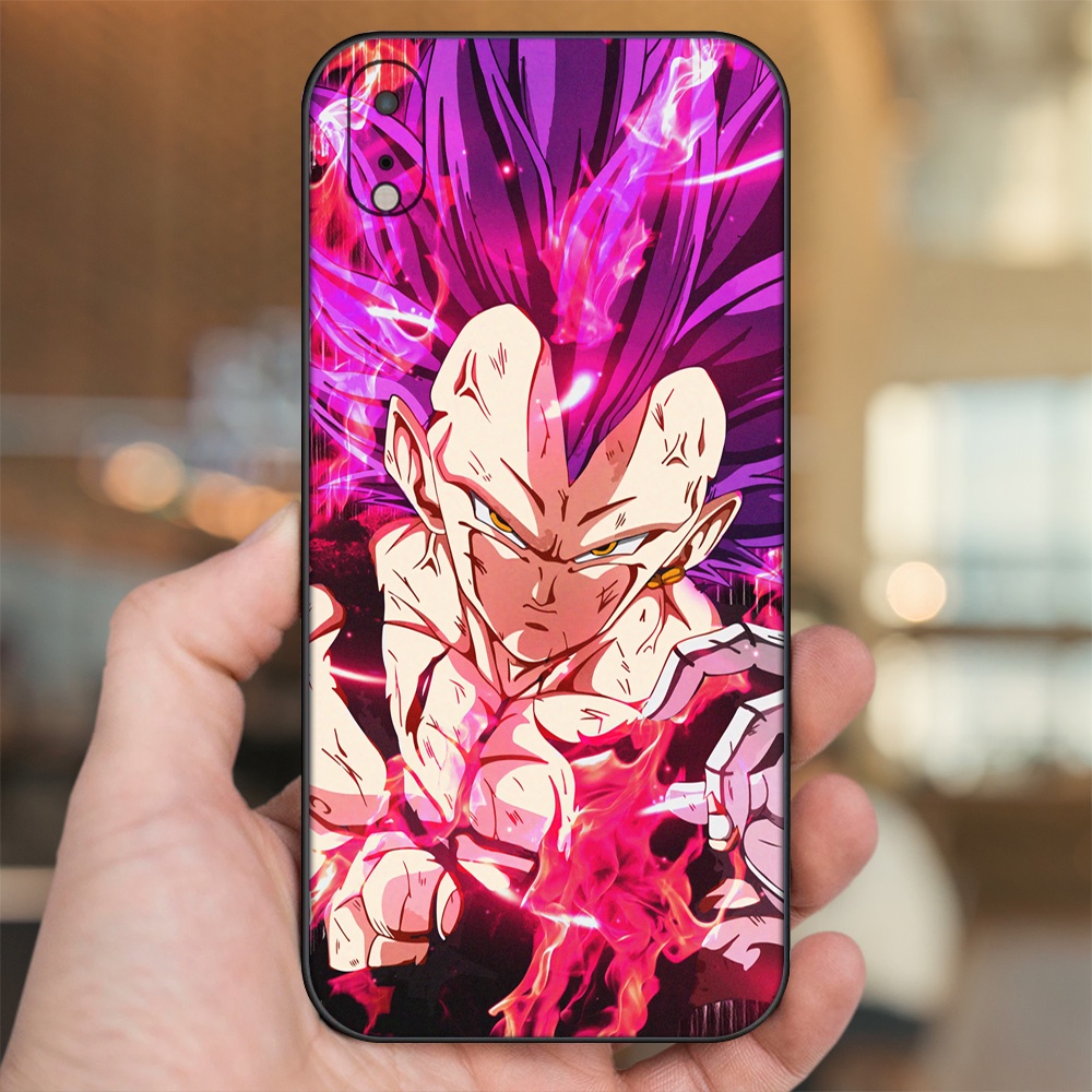 Ốp lưng iPhone Xr dẻo đen cạnh vuông in hình Vegeta Dragon Ball