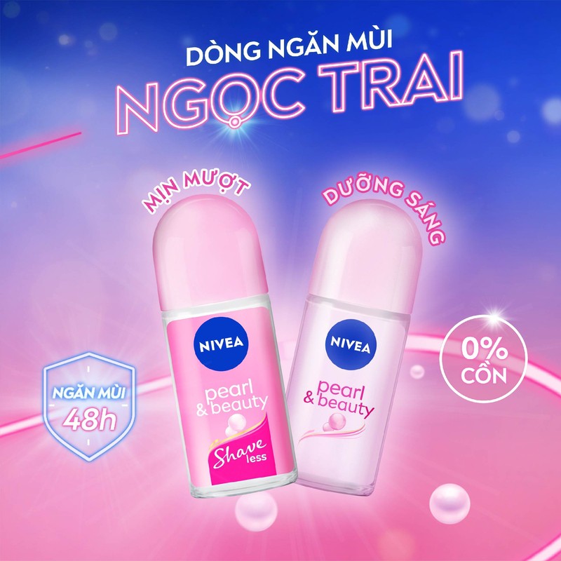 Lăn Ngăn Mùi NIVEA SHAVELESS Ngọc Trai Đẹp Quyến Rũ (50 ml) - 98500